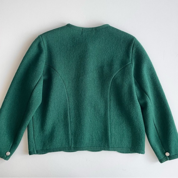 Vintage Moffat Woollens Wool Sweater Jacket/ Blazer in Forest Green - Picture 2 of 8